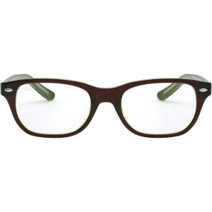 imageRayBan unisexchild Ry1555 Square Prescription Eyeglass FramesBrown on Green FluorescentDemo Lens