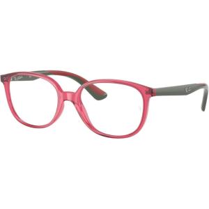 imageRayBan unisexchild Ry1598 Square Prescription Eyeglass FramesTransparent RedGreenDemo Lens