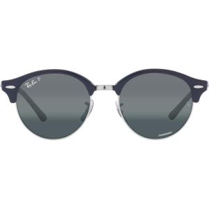 imageRayBan RB4246 Clubround Round SunglassesBlue on SilverDark Blue Gradient Mirrored Polarized