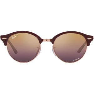imageRayBan RB4246 Clubround Round SunglassesBordeaux on Rose GoldRed Polarized Gradient
