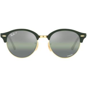 imageRayBan RB4246 Clubround Round SunglassesGreen on GoldDark Green Gradient Mirrored Polarized