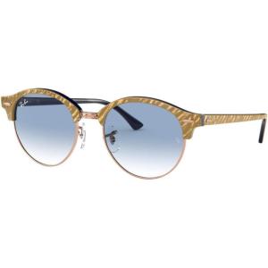 imageRayBan RB4246 Clubround Round SunglassesWrinkled Beige on BlueClear Gradient Blue