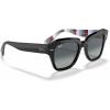 image:imageRayBan Unisex Rb2186 State Street Square SunglassesBlack on Chevron GreyBurgundyLight Grey Gradient Blue