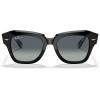 image:imageRayBan Unisex Rb2186 State Street Square SunglassesBlack on Chevron GreyBurgundyLight Grey Gradient Blue