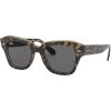 image:imageRayBan Unisex Rb2186 State Street Square SunglassesHavana on Transparent BrownDark Grey