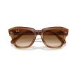 image:imageRayBan Unisex Rb2186 State Street Square SunglassesStriped BrownClear Gradient Brown