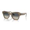 image:imageRayBan Unisex Rb2186 State Street Square SunglassesStriped GreenGrey Gradient
