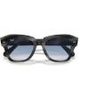 image:imageRayBan Unisex Rb2186 State Street Square SunglassesStriped GreyClear Gradient Blue