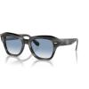 image:imageRayBan Unisex Rb2186 State Street Square SunglassesStriped GreyClear Gradient Blue