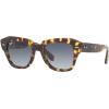 image:imageRayBan Unisex Rb2186 State Street Square SunglassesYellow HavanaLight Blue Gradient Grey