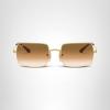 image:imageRayBan unisexadult Rb1969 Rectangle Rectangular SunglassesGoldClear Gradient Brown
