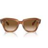image:imageRayBan Unisex Rb2186 State Street Square SunglassesStriped BrownClear Gradient Brown