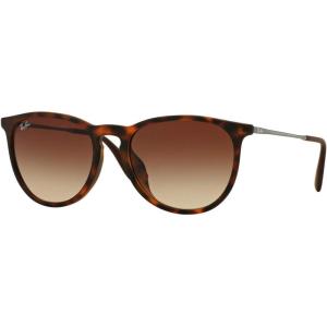 image:imageRayBan RB4171f Erika Low Bridge Fit Round SunglassesRubber HavanaBrown Gradient Dark Brown