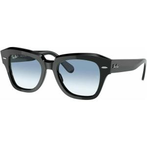 image:imageRayBan Unisex Rb2186 State Street Square SunglassesBlackClear Gradient Blue