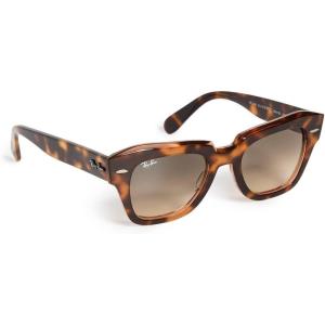 image:imageRayBan Unisex Rb2186 State Street Square SunglassesHavana on Transparent PinkBrown Vintage