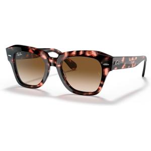 image:imageRayBan Unisex Rb2186 State Street Square SunglassesPink HavanaBrown Gradient