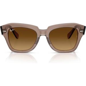 image:imageRayBan Unisex Rb2186 State Street Square SunglassesTransparent Light BrownGradient Brown