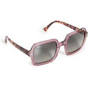 image:imageRayBan Womens Rb2188 Square SunglassesTransparent VioletLight Grey Gradient Dark Grey