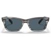 image:imageRayBan Mens RB2283 Mr BuRBank Rectangular SunglassesStriped GreyBlue