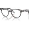 image:imageRayBan Rx2241v Wayfarer Way Round Prescription Eyewear FramesStriped Transparent BlueDemo Lens