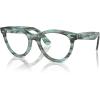 image:imageRayBan Rx2241v Wayfarer Way Round Prescription Eyewear FramesStriped Transparent GreenDemo Lens