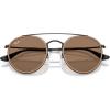 image:imageRayBan Unisex Rb3647n Double Bridge Round SunglassesBlackBrown