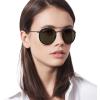 image:imageRayBan Unisex Rb3647n Double Bridge Round SunglassesBlackG15 Green Polarized