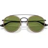 image:imageRayBan Unisex Rb3647n Double Bridge Round SunglassesBlackGreen