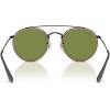 image:imageRayBan Unisex Rb3647n Double Bridge Round SunglassesBlackGreen