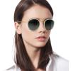 image:imageRayBan Unisex Rb3647n Double Bridge Round SunglassesGoldBlue Gradient Grey