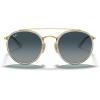 image:imageRayBan Unisex Rb3647n Double Bridge Round SunglassesGoldBlue Gradient Grey
