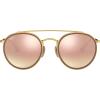 image:imageRayBan Unisex Rb3647n Double Bridge Round SunglassesGoldBrown Gradient Mirror Pink