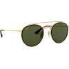 image:imageRayBan Unisex Rb3647n Double Bridge Round SunglassesGoldG15 Green