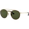 image:imageRayBan Unisex Rb3647n Double Bridge Round SunglassesGoldG15 Green