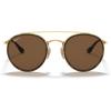 image:imageRayBan Unisex Rb3647n Double Bridge Round SunglassesGoldPolarized B15 Brown