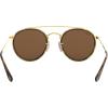 image:imageRayBan Unisex Rb3647n Double Bridge Round SunglassesGoldPolarized B15 Brown