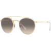 image:imageRayBan Unisex Rb3647n Double Bridge Round SunglassesLegend GoldClear Gradient Grey