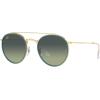 image:imageRayBan Unisex Rb3647n Double Bridge Round SunglassesLegend GoldGreen Vintage