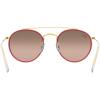image:imageRayBan Unisex Rb3647n Double Bridge Round SunglassesLegend GoldPink Mirrored Gradient Grey