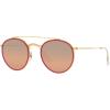 image:imageRayBan Unisex Rb3647n Double Bridge Round SunglassesLegend GoldPink Mirrored Gradient Grey