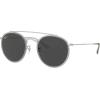 image:imageRayBan Unisex Rb3647n Double Bridge Round SunglassesSilverDark Grey