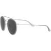 image:imageRayBan Unisex Rb3647n Double Bridge Round SunglassesSilverDark Grey