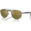 image:imageRayBan Unisex Rb3736ch Chromance Round SunglassesGunmetalGreen Mirrored Gold Gradient Polarized