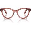 image:imageRayBan Rx2241v Wayfarer Way Round Prescription Eyewear FramesStriped Transparent PinkDemo Lens