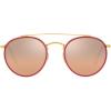 image:imageRayBan Unisex Rb3647n Double Bridge Round SunglassesLegend GoldPink Mirrored Gradient Grey