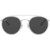 image:imageRayBan Unisex Rb3647n Double Bridge Round SunglassesSilverDark Grey