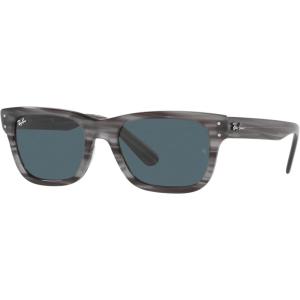 image:imageRayBan Mens RB2283 Mr BuRBank Rectangular SunglassesStriped GreyBlue