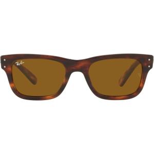 image:imageRayBan Mens RB2283 Mr BuRBank Rectangular SunglassesStriped HavanaBrown