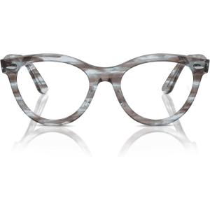 image:imageRayBan Rx2241v Wayfarer Way Round Prescription Eyewear FramesStriped Transparent BlueDemo Lens