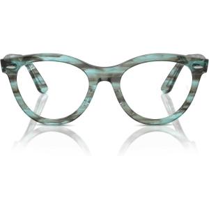 image:imageRayBan Rx2241v Wayfarer Way Round Prescription Eyewear FramesStriped Transparent GreenDemo Lens